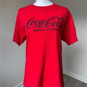 Coca-Cola Zero Sugar Red Graphic T-Shirt Medium Port‎ & Co Cotton Unisex Tee